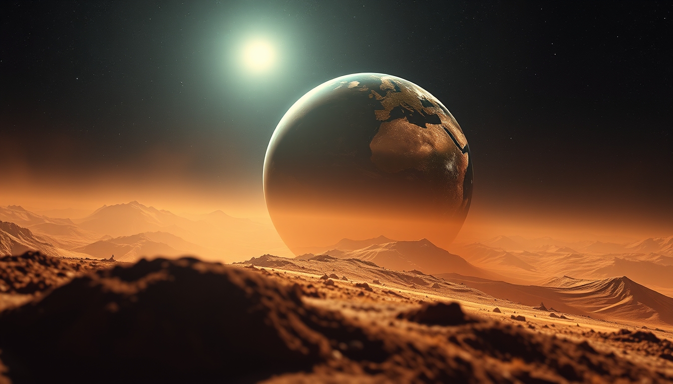 exoplanet earth-like in editorial style