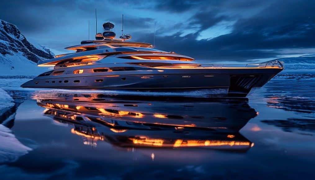 expedition yacht arctic explorer in luxury editorial photography