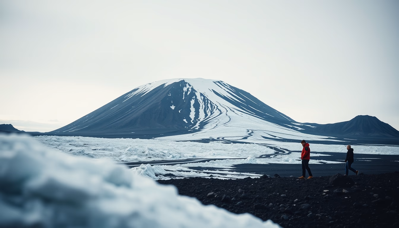 eyjafjallajökull volcano in editorial style