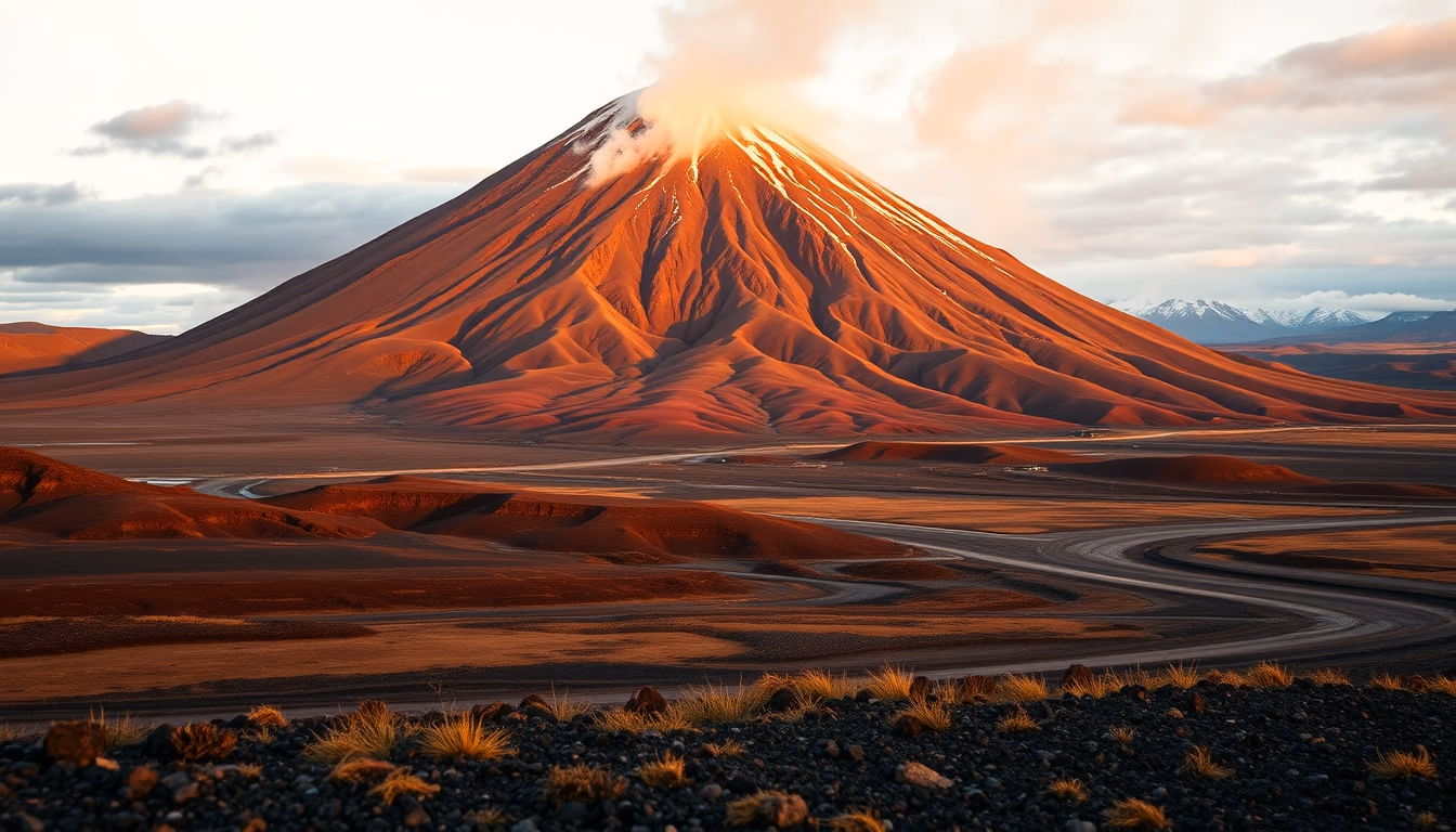 eyjafjallajökull volcano in editorial style