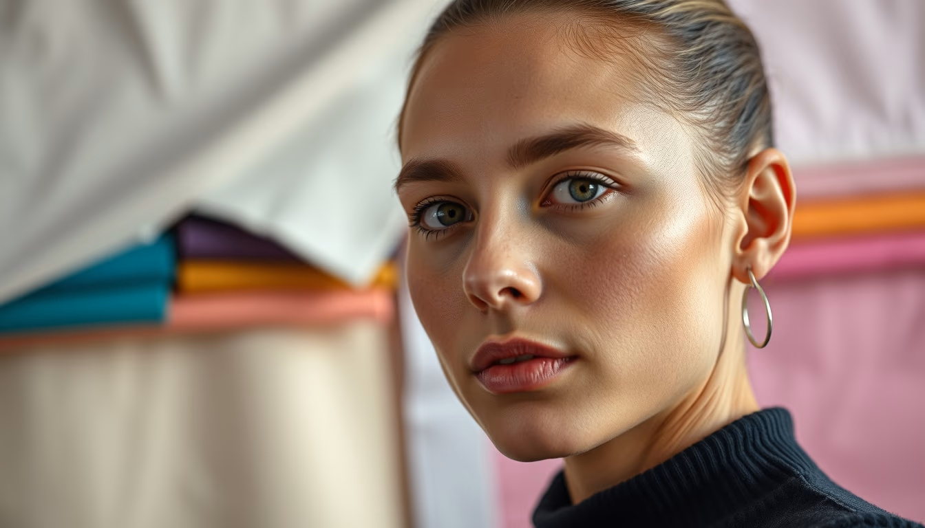 fabric samples colorful in editorial style