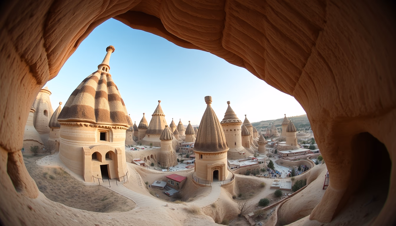 fairy chimneys cappadocia in editorial style