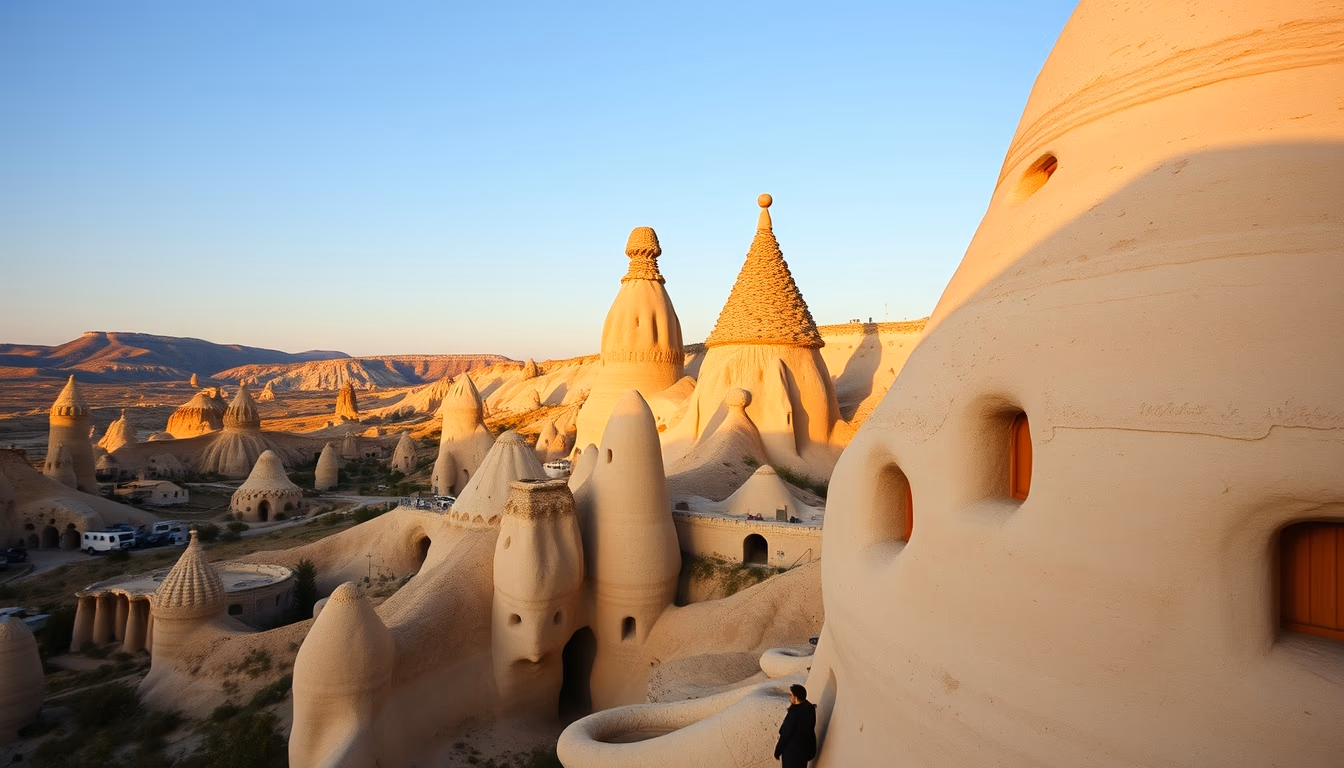 fairy chimneys cappadocia in editorial style