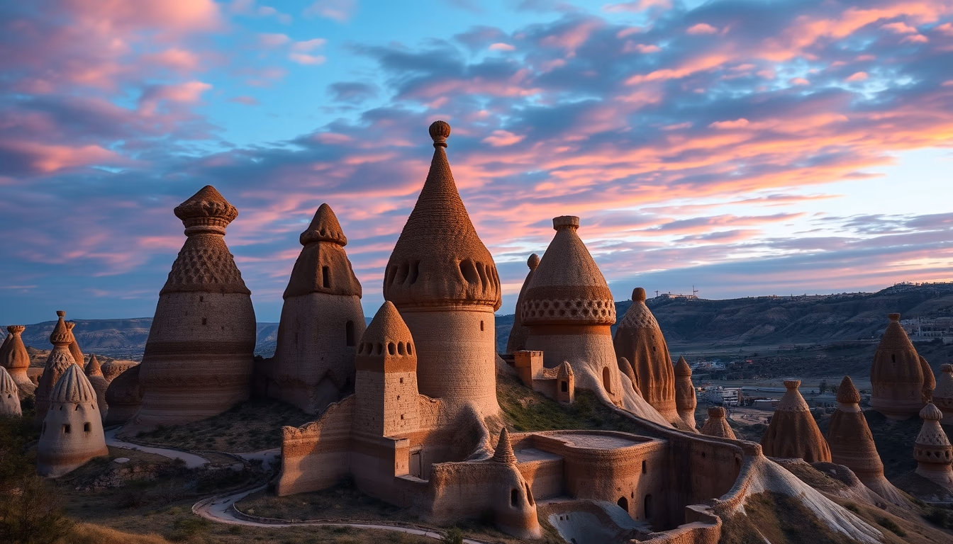 fairy chimneys cappadocia in editorial style