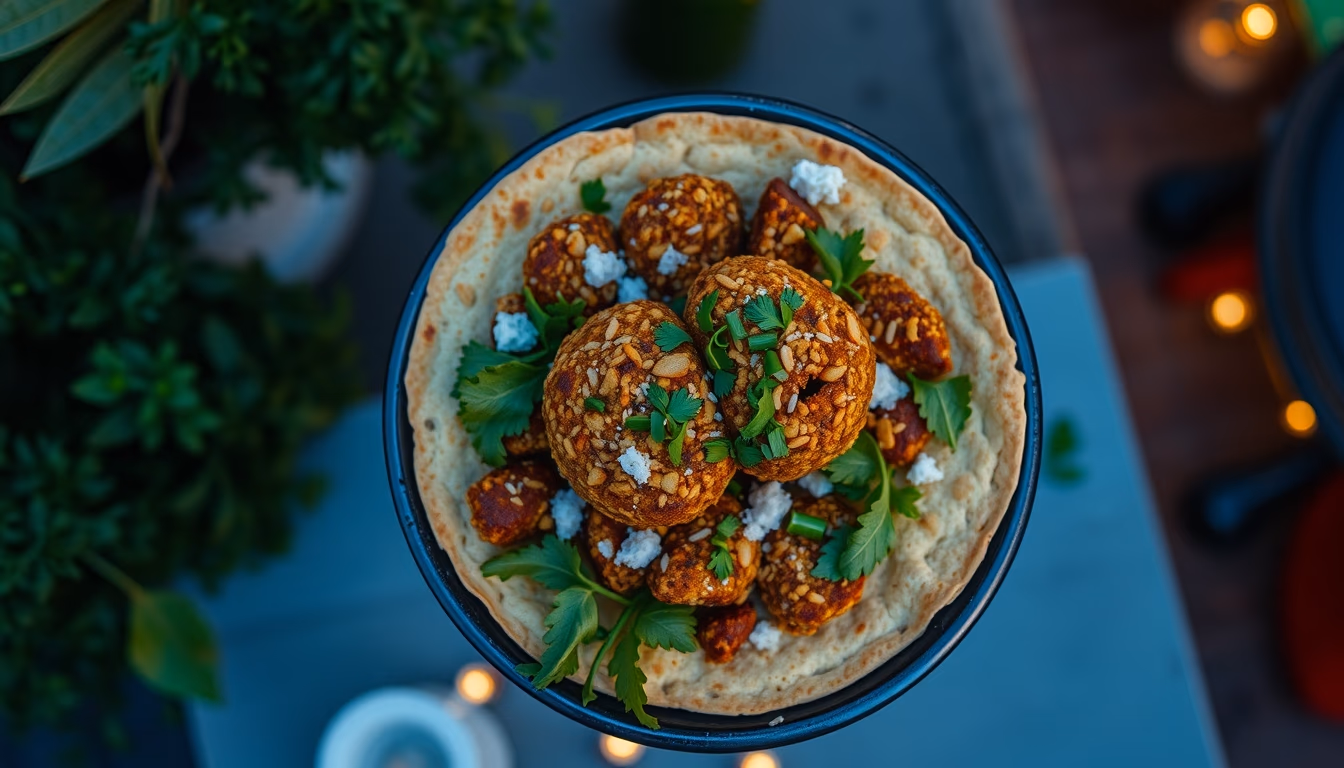 falafel sesame in editorial style