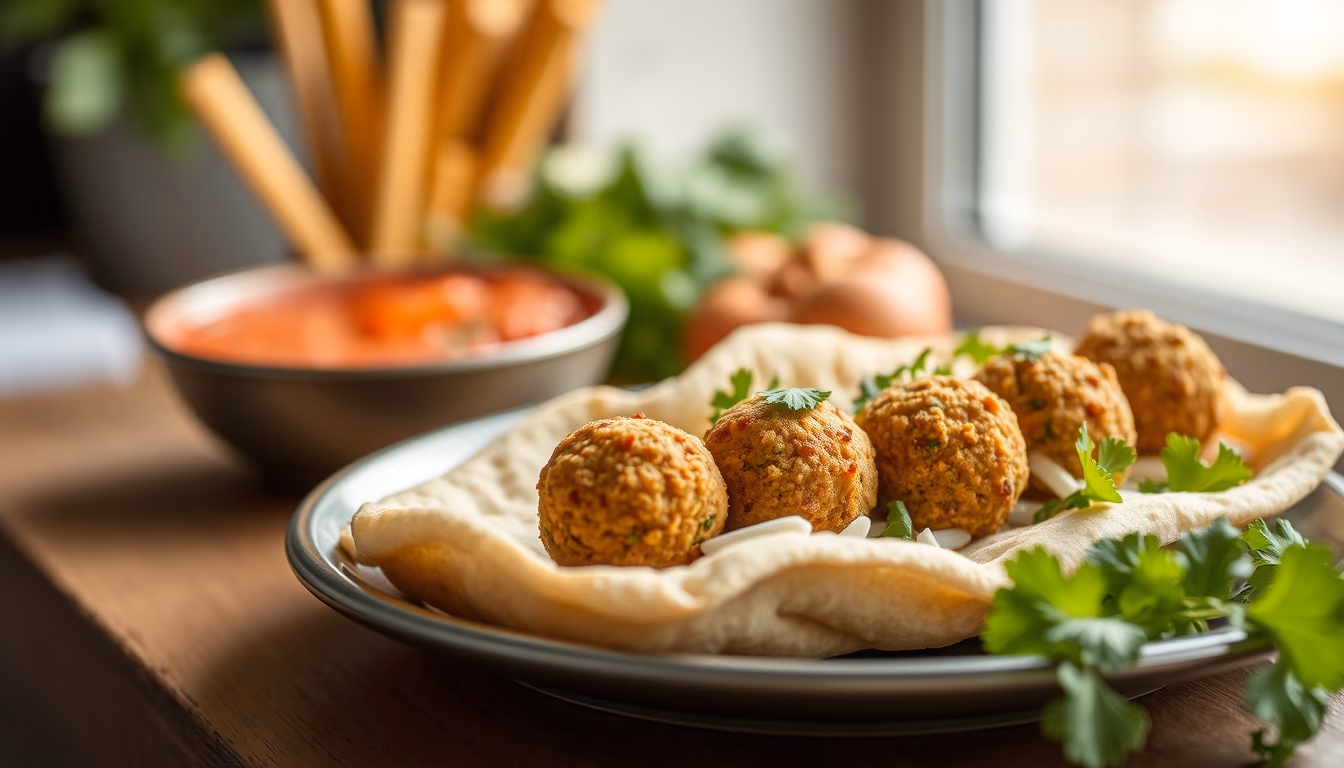 falafel sesame in editorial style