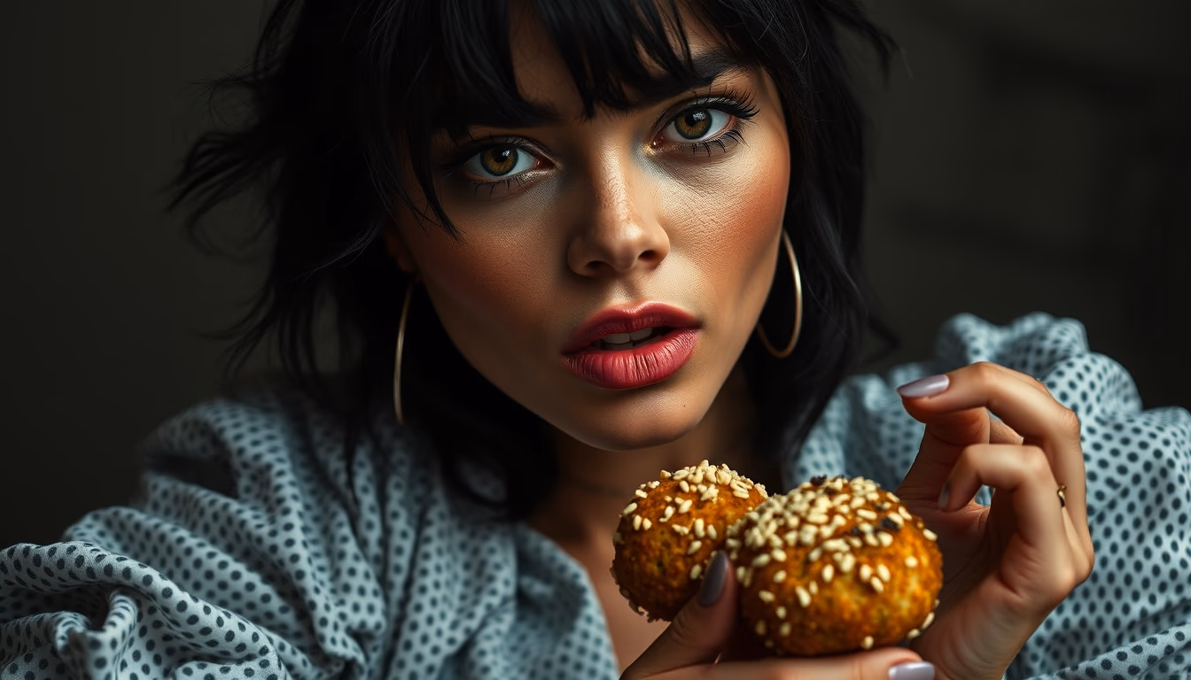 falafel sesame in editorial style