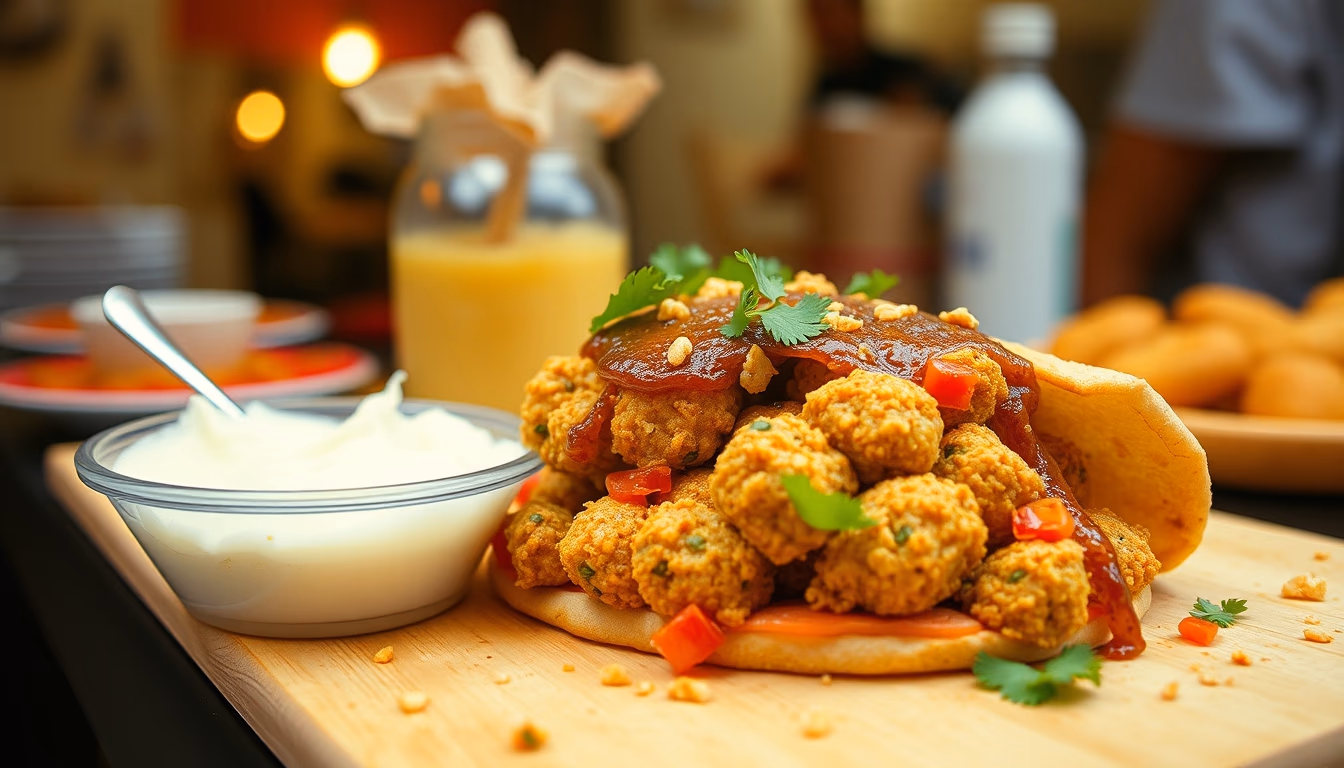 falafel sesame in editorial style