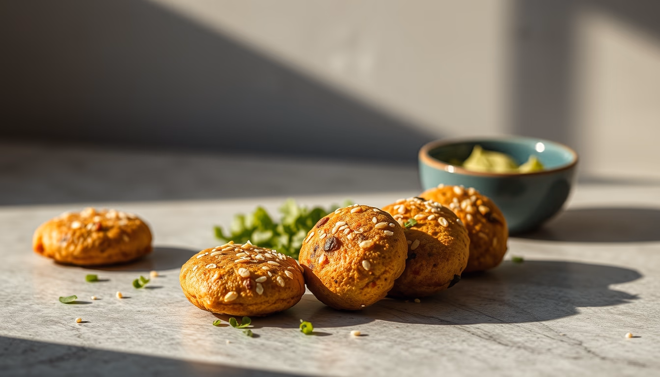 falafel sesame in editorial style