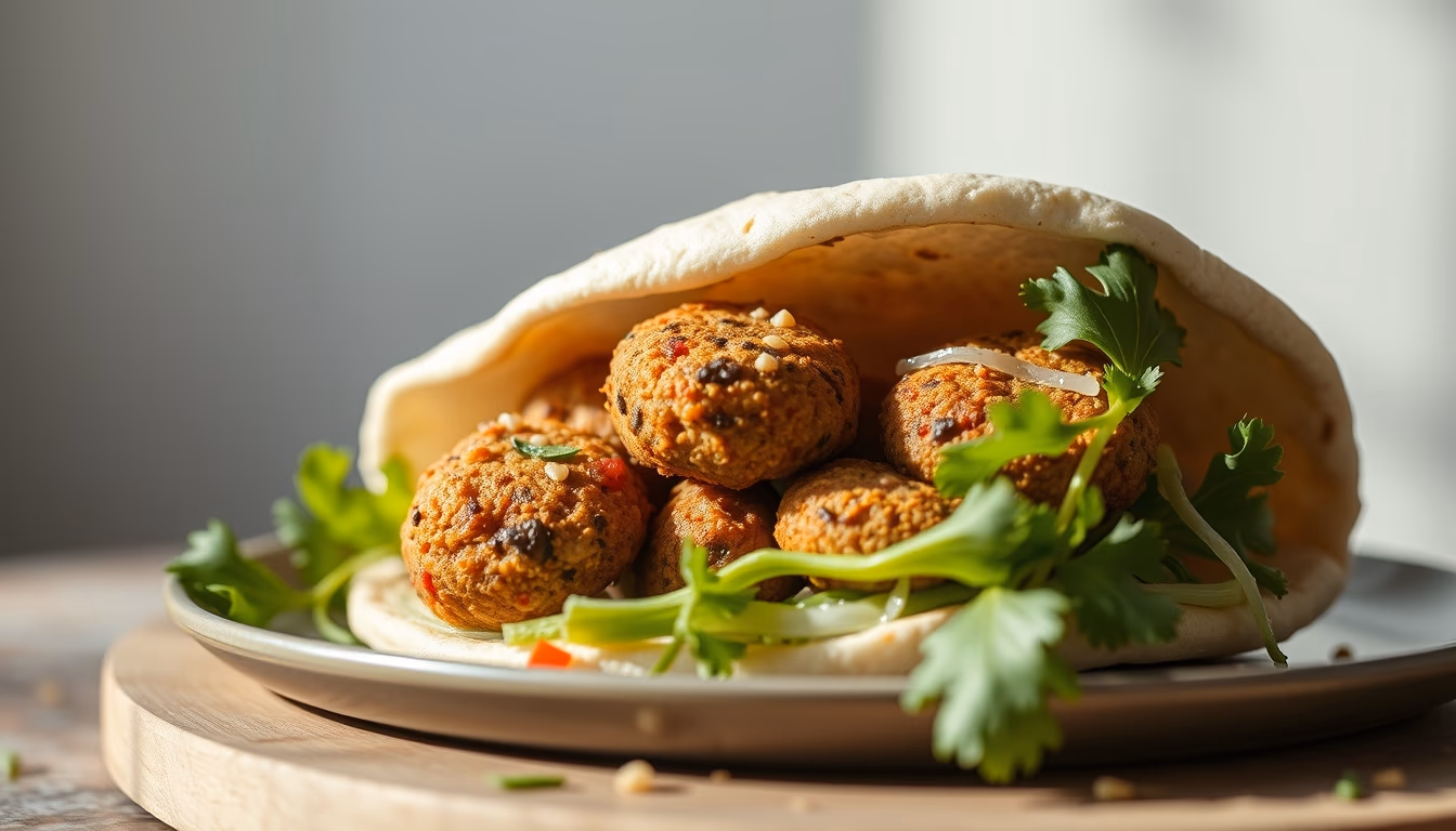 falafel sesame in editorial style