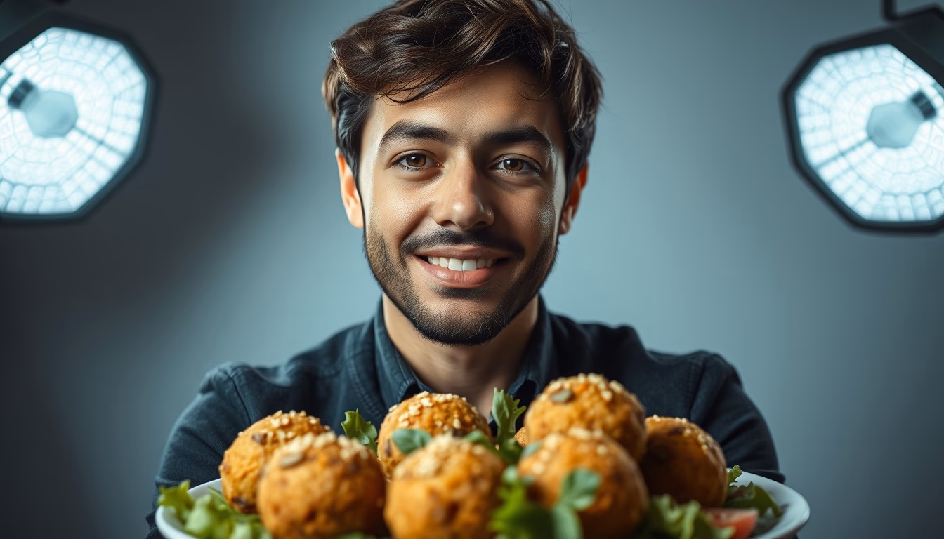 falafel sesame in editorial style