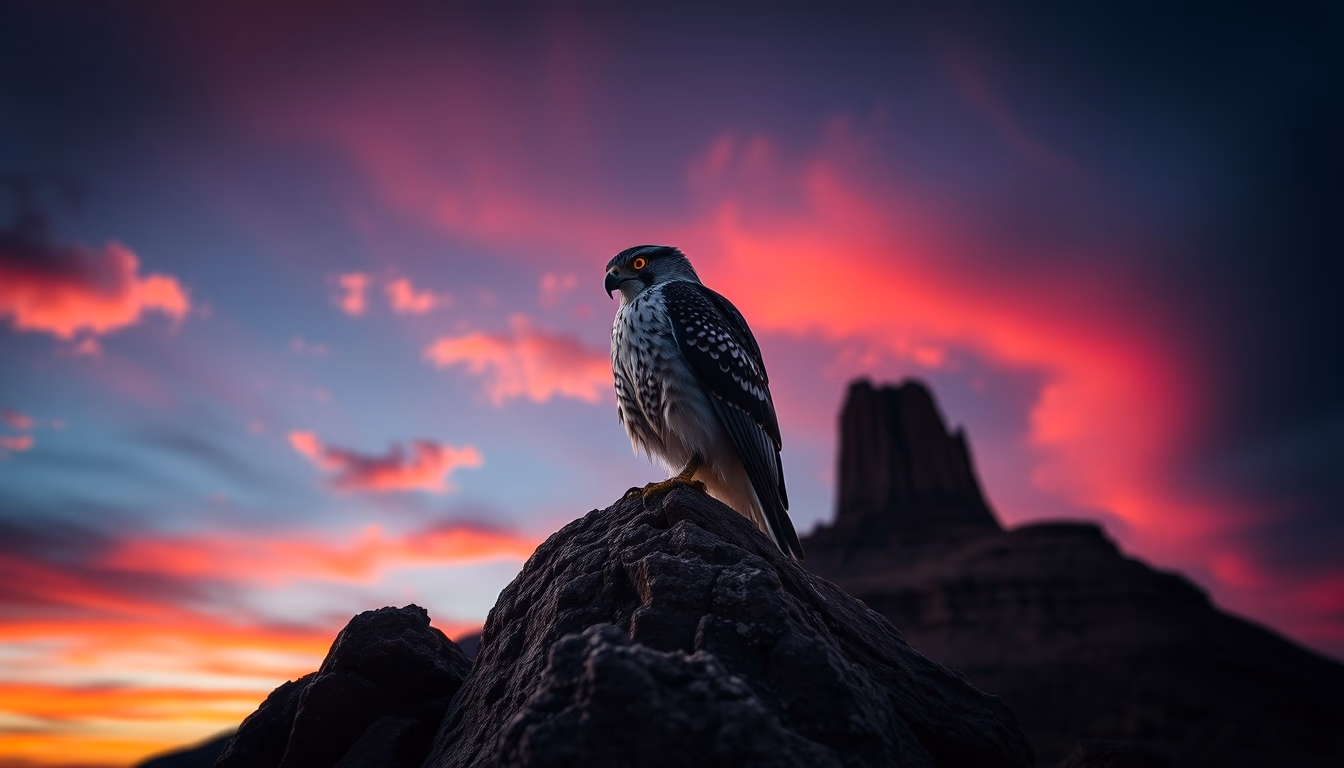 falcon hood jewel in editorial style