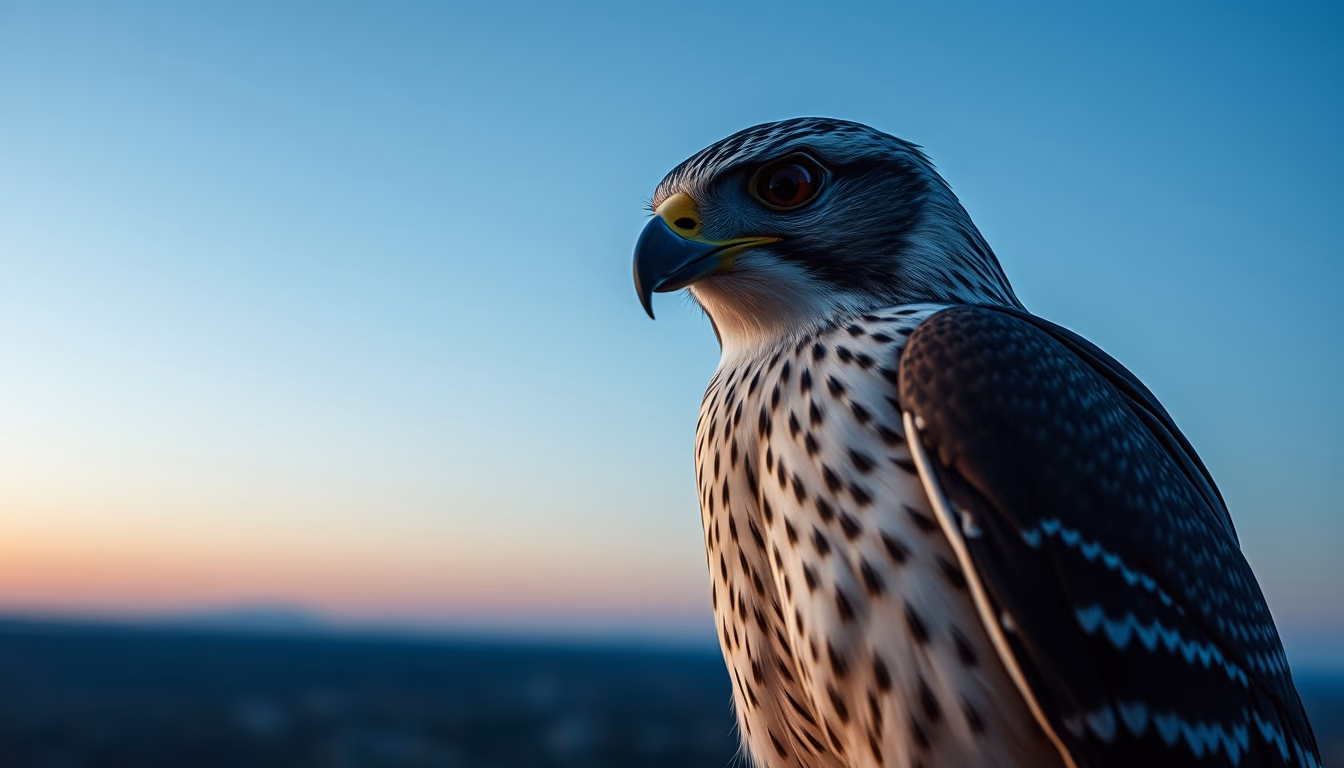 falcon perch leather hood in editorial style