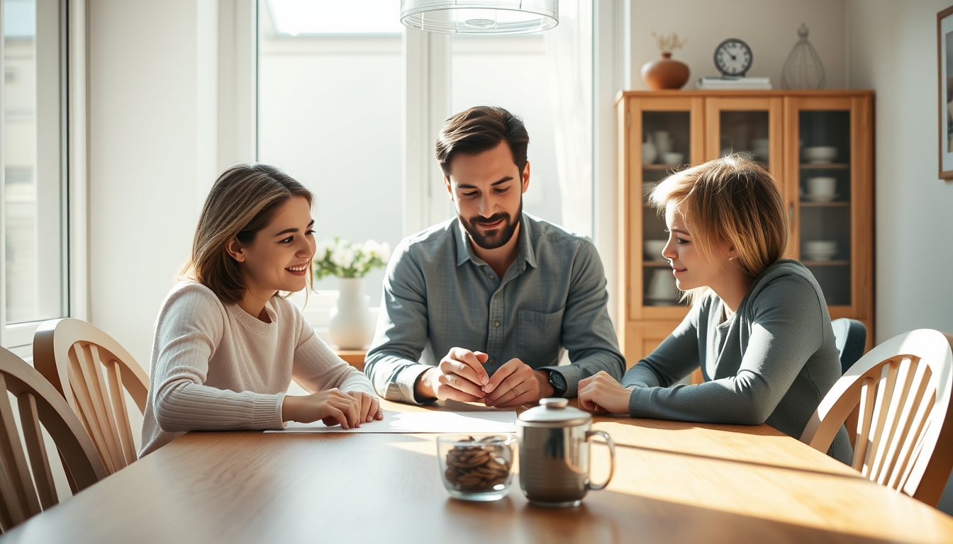 family planning savings at the dining table in editorial style
