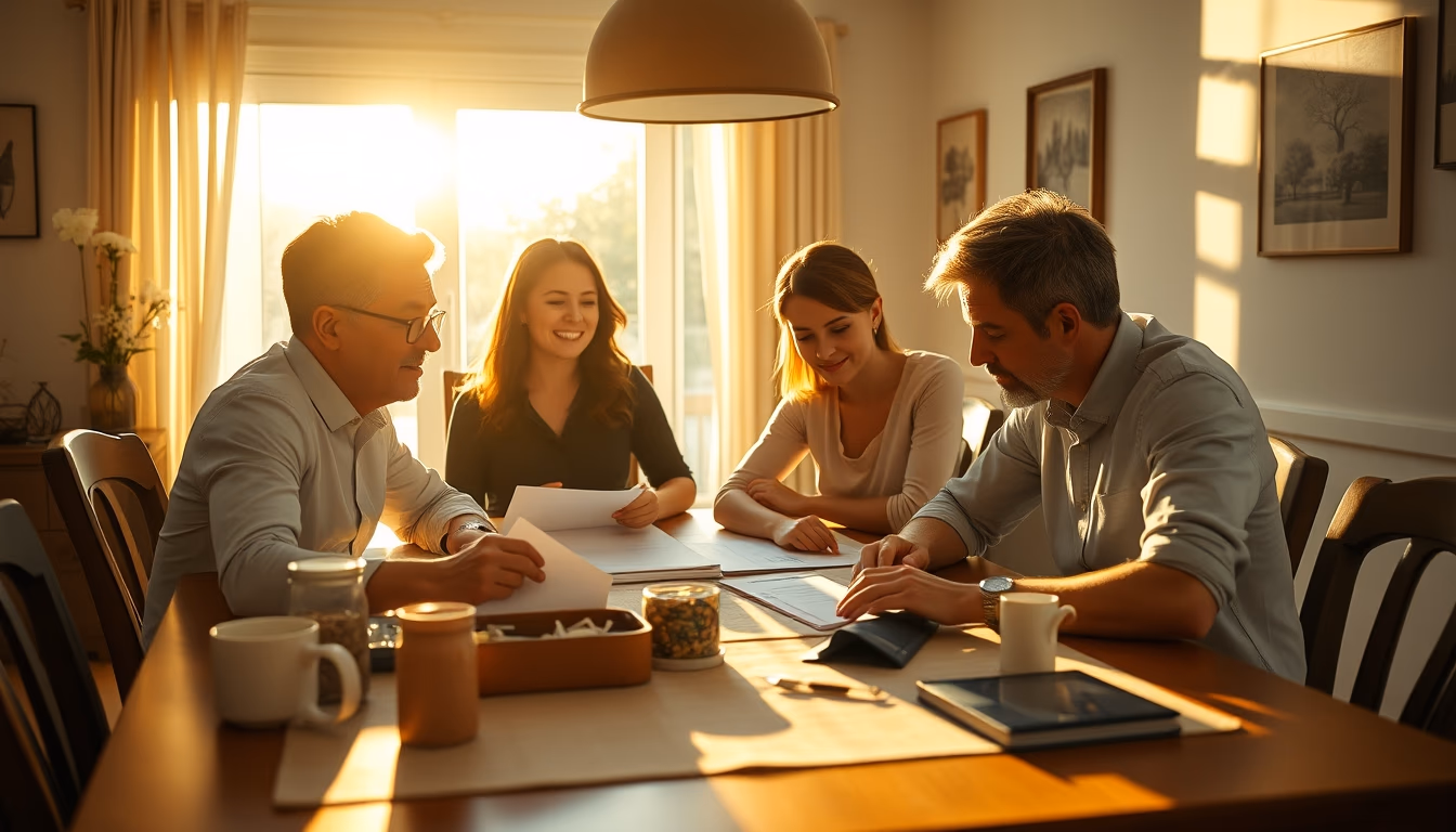 family planning savings at the dining table in editorial style