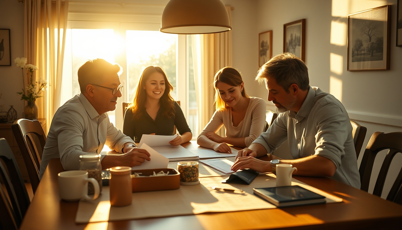 family planning savings at the dining table in editorial style
