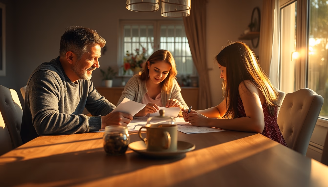 family planning savings at the dining table in editorial style