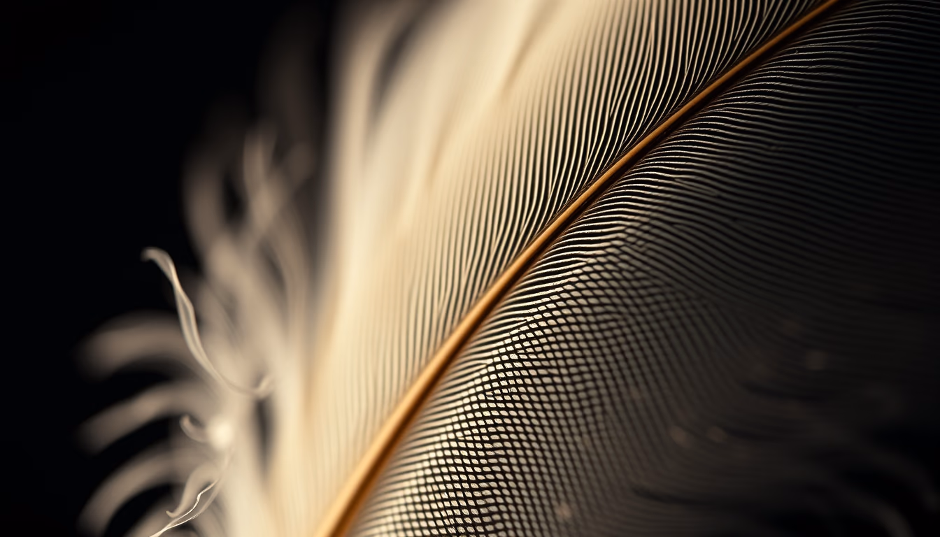 feather macro detail in editorial style