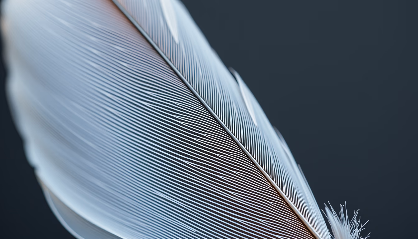 feather macro detail in editorial style