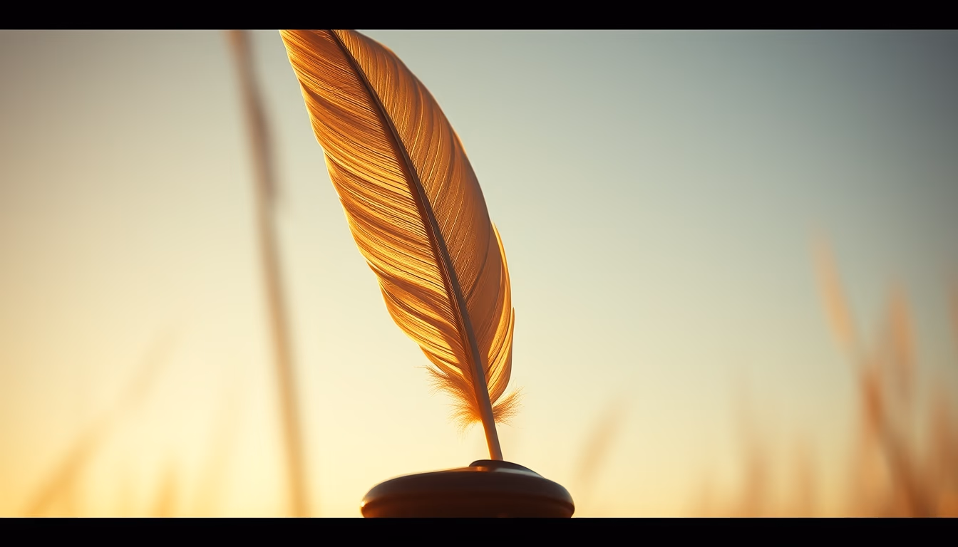 feather quill ink in editorial style