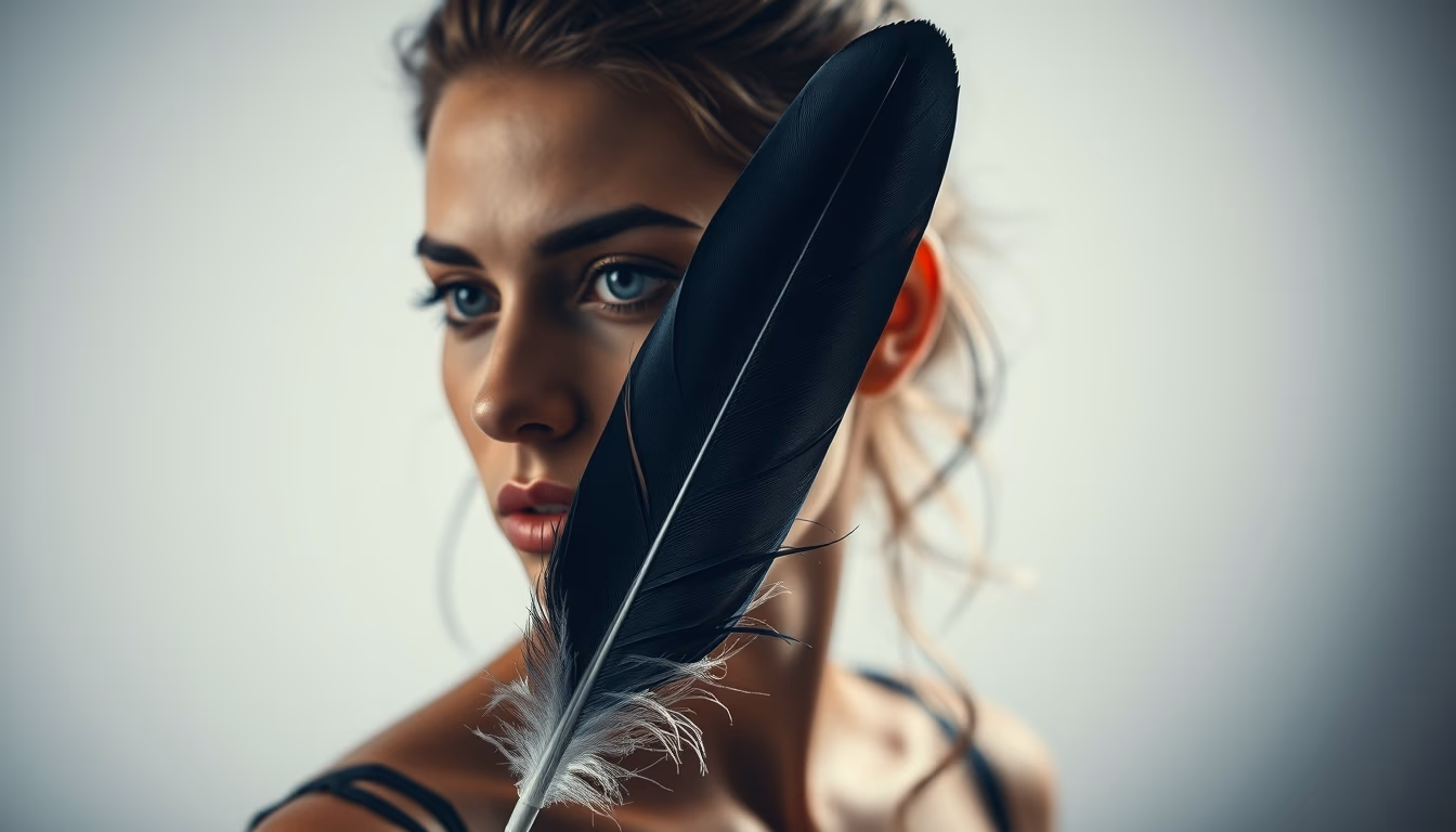 feather quill ink in editorial style