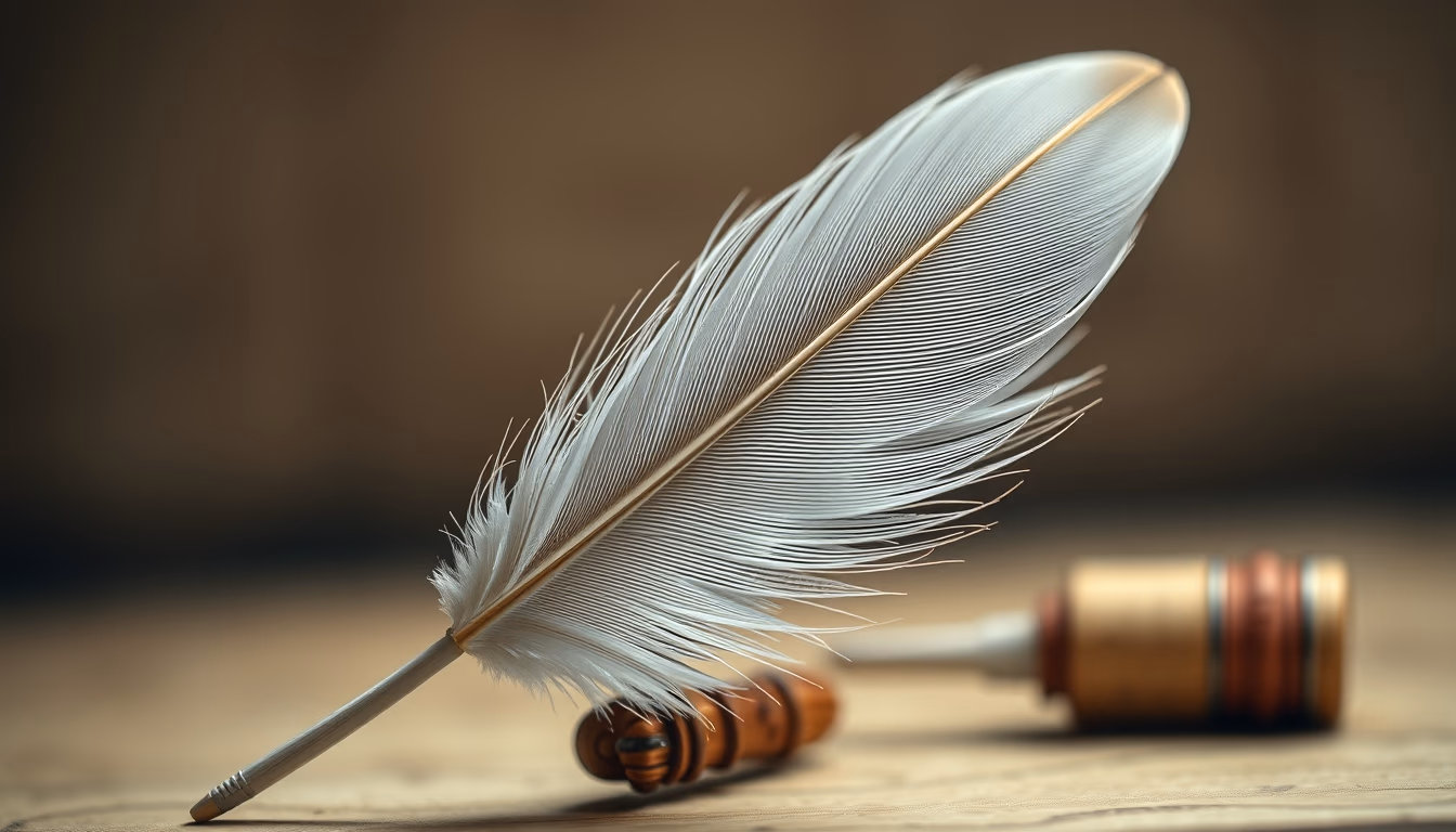 feather quill ink in editorial style