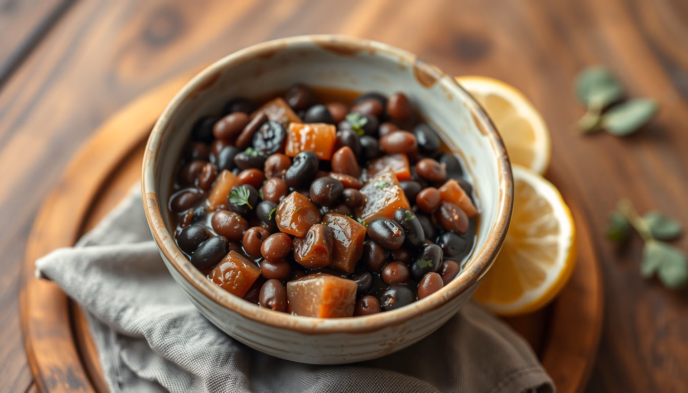 feijoada brazilian black beans in editorial style
