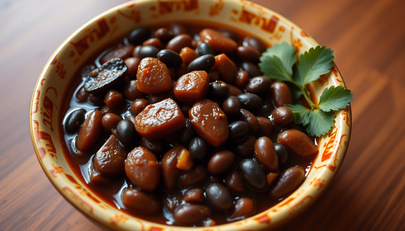 feijoada brazilian black beans in editorial style