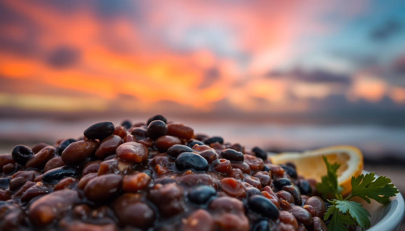 feijoada brazilian black beans in editorial style