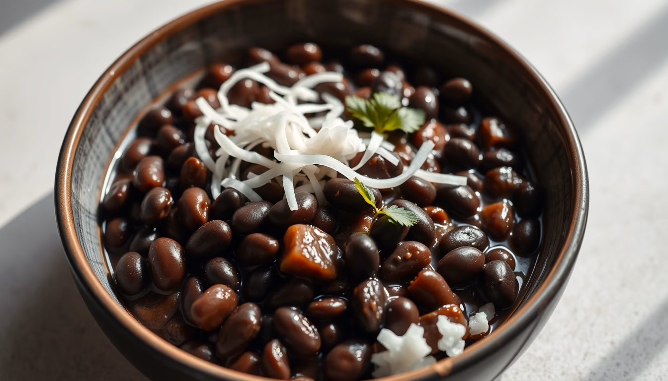 feijoada brazilian black beans in editorial style