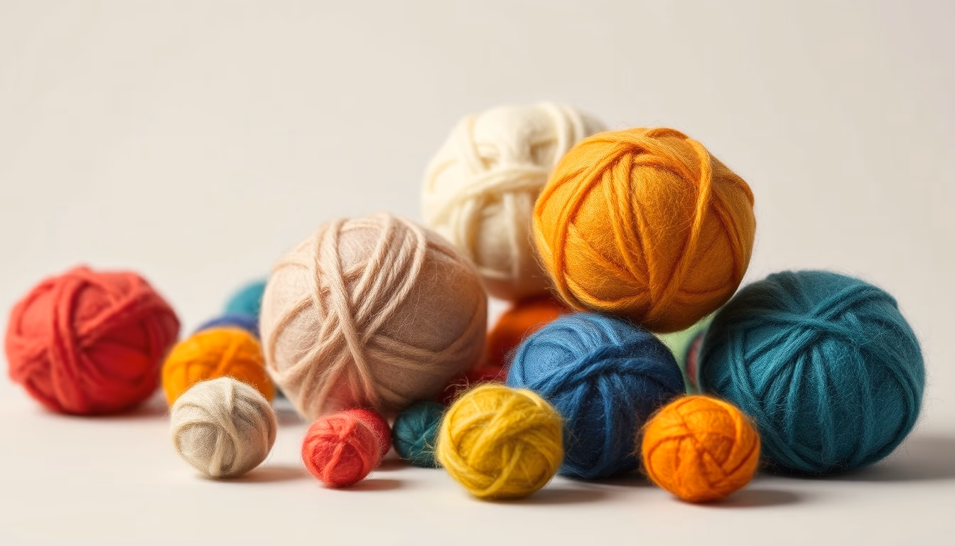 felt wool craft balls in editorial style