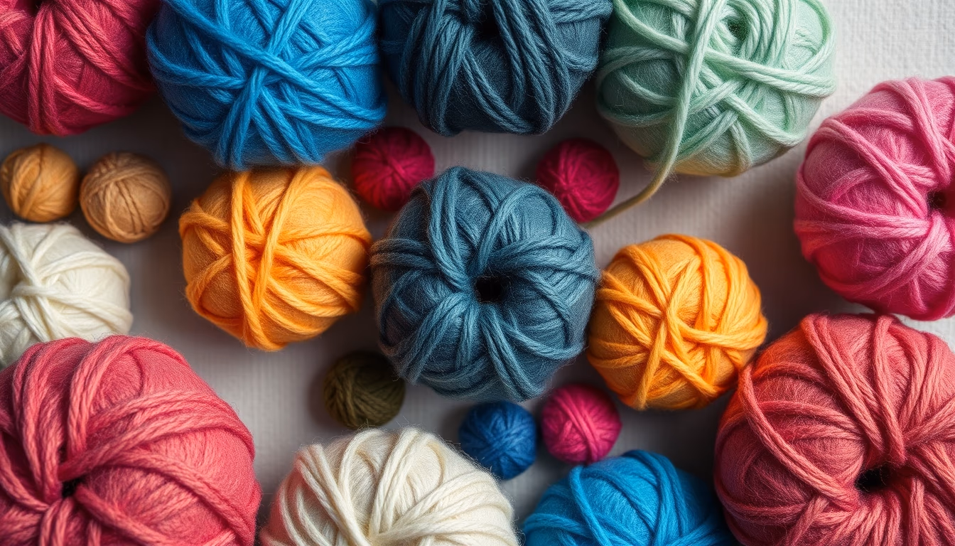 felt wool craft balls in editorial style