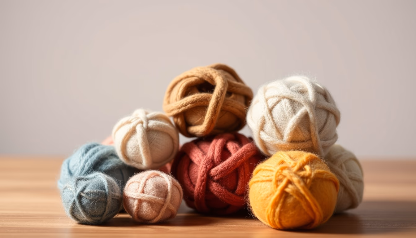 felt wool craft balls in editorial style