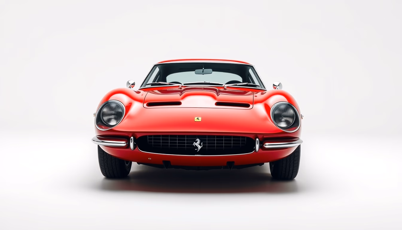 ferrari 250 gto red in editorial style