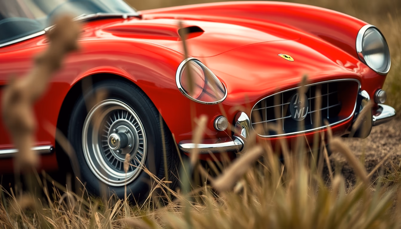 ferrari 250 gto red in editorial style