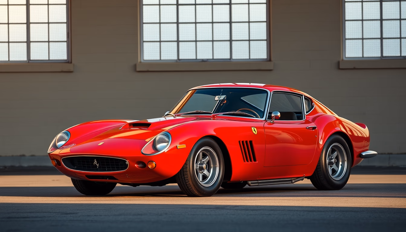 ferrari 250 gto red in editorial style