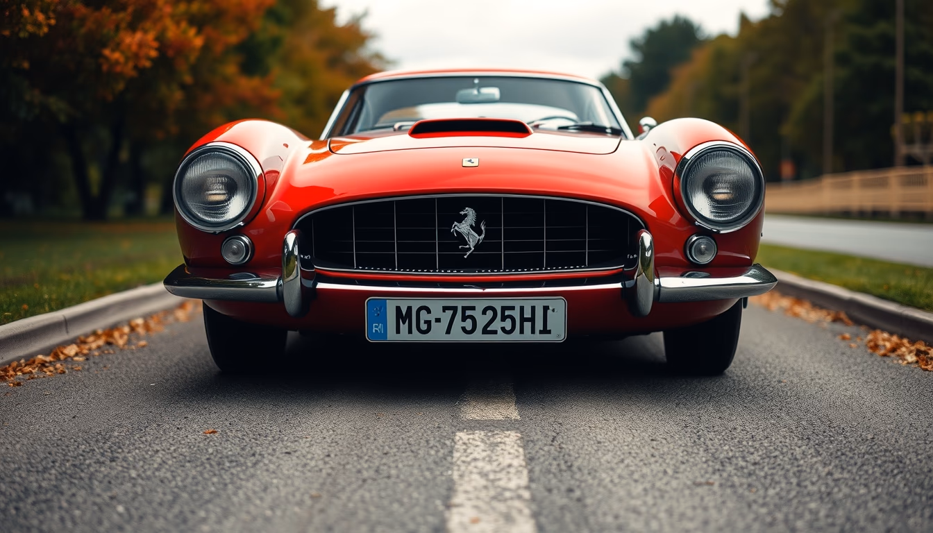 ferrari 250 gto red in editorial style