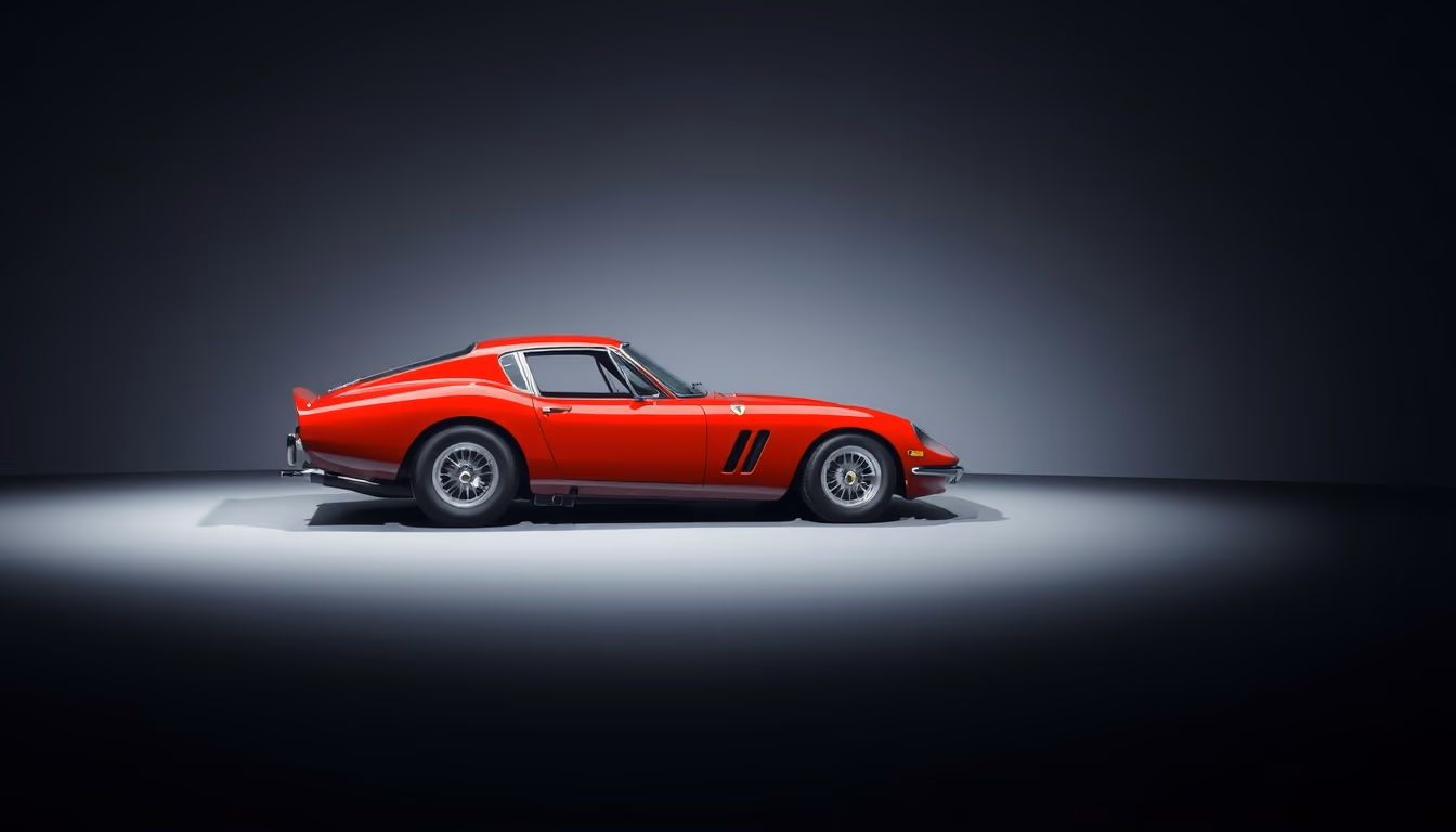 ferrari 250 gto red in editorial style