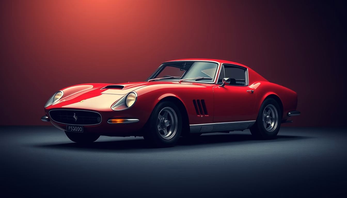 ferrari 250 gto red in editorial style