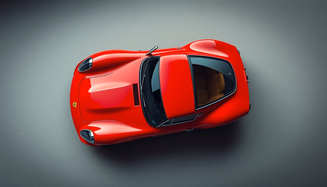 ferrari 250 gto red in editorial style