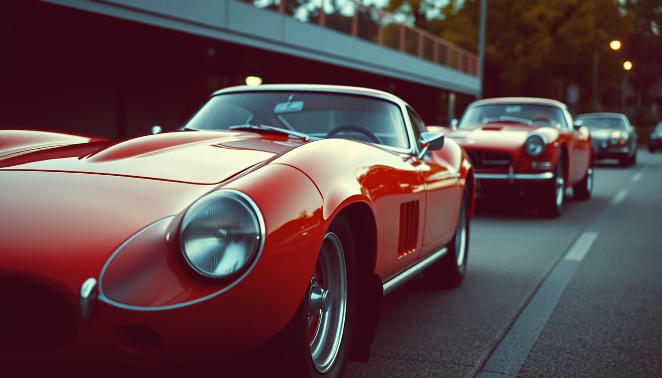 ferrari 250 gto red in editorial style