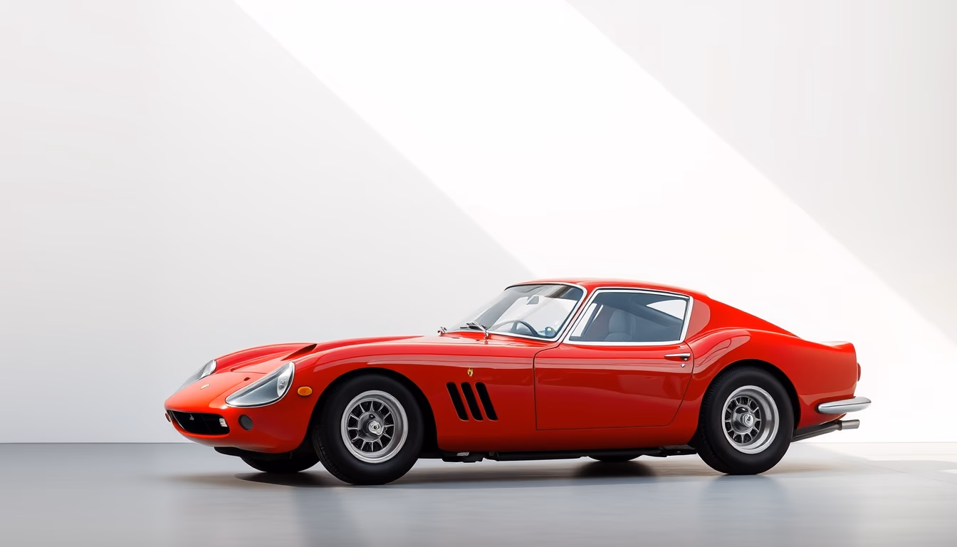 ferrari 250 gto red in editorial style