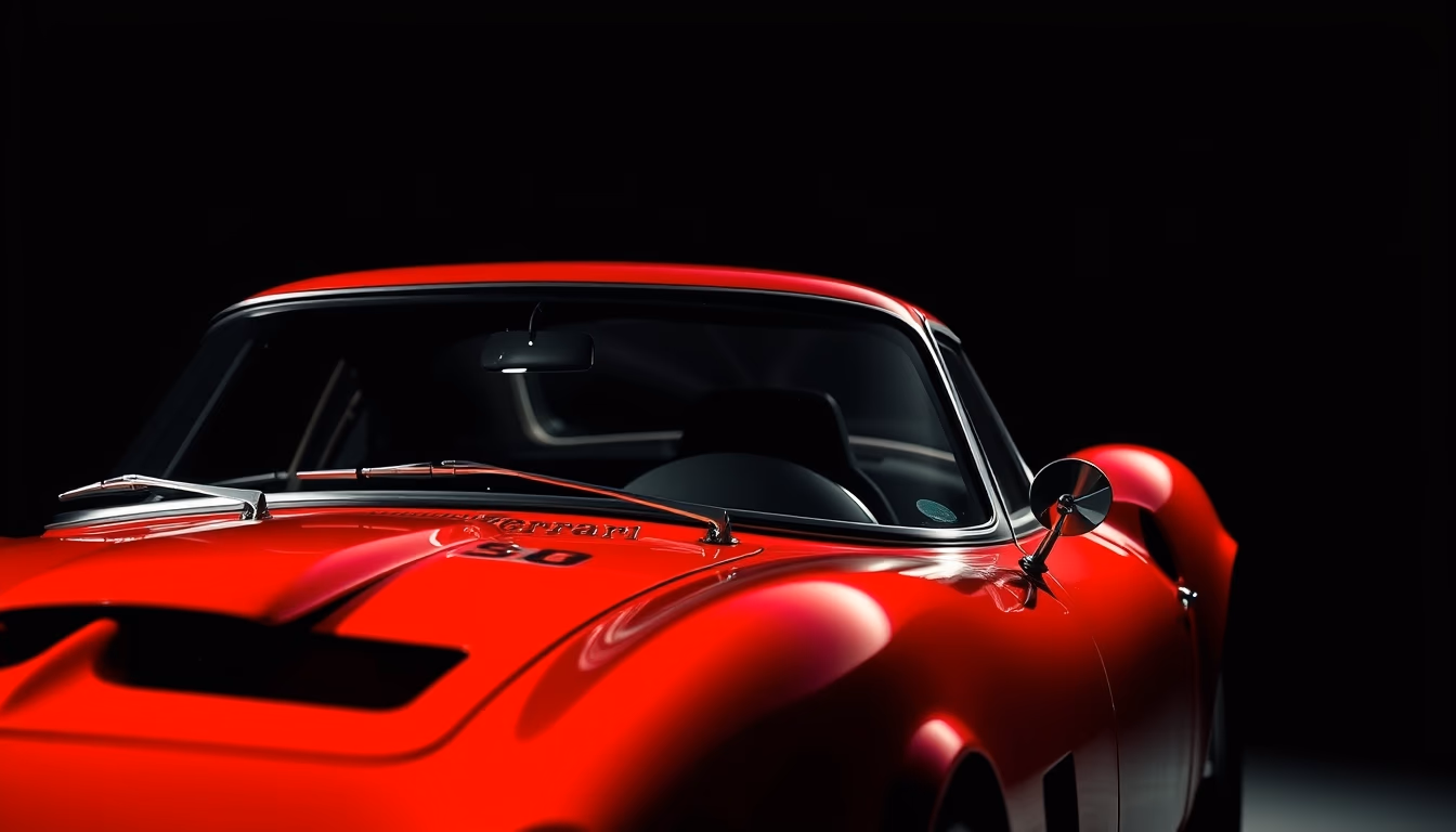 ferrari 250 gto red in editorial style