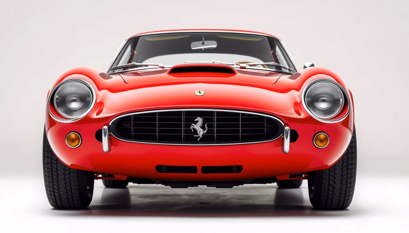 ferrari 250 gto red in editorial style