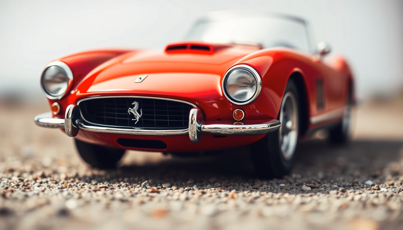 ferrari 250 gto red in editorial style