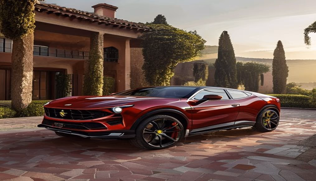 ferrari purosangue suv v12 in luxury editorial photography