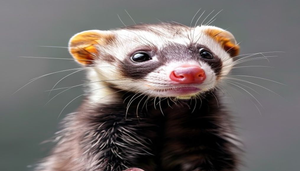 Ferret playful em estilo editorial