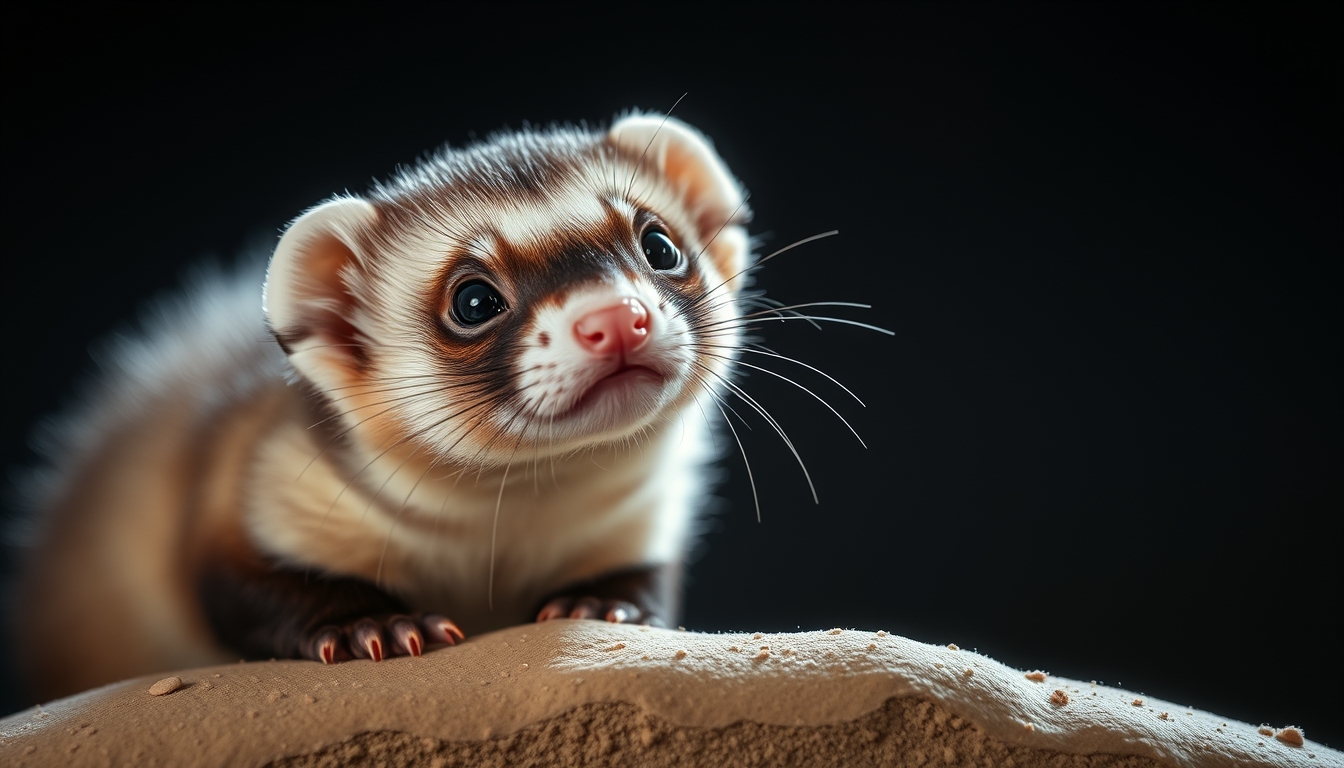 ferret playful in editorial style