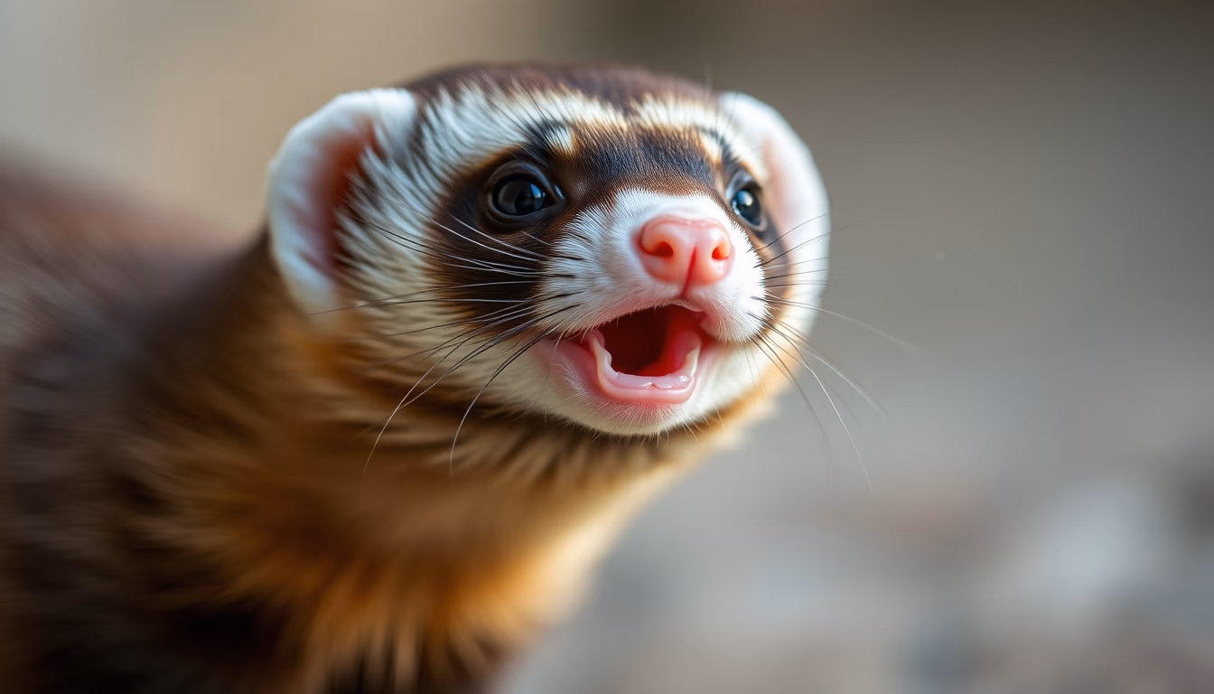 ferret playful in editorial style