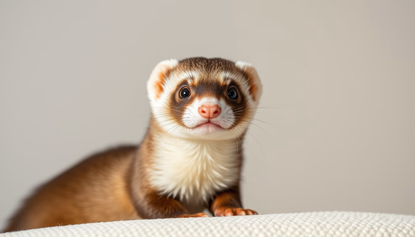 ferret playful in editorial style